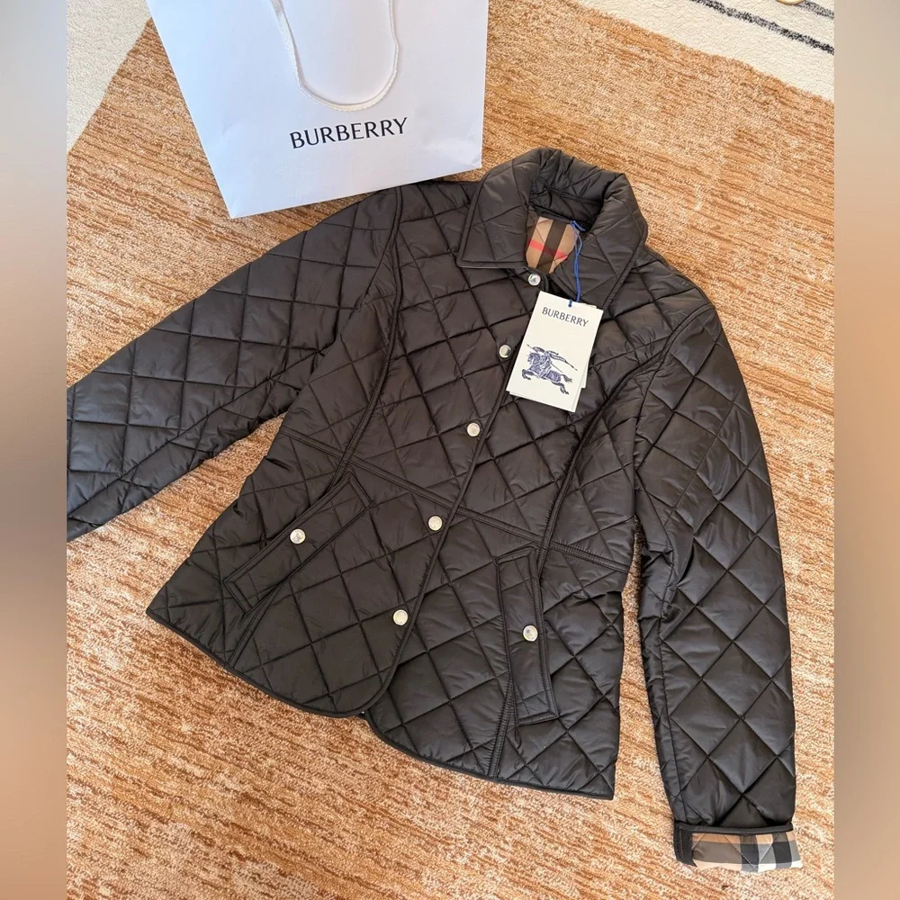 Burberry Cawthorne Slim Fit Quilted Jacket Black $1395 - Picture 2 of 12